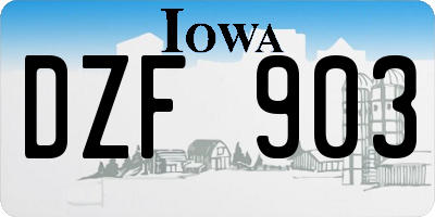 IA license plate DZF903