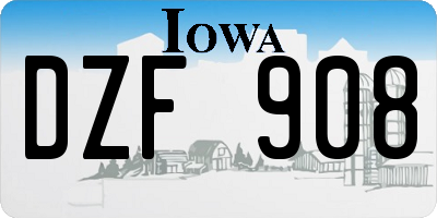 IA license plate DZF908