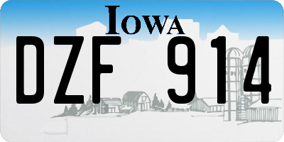 IA license plate DZF914