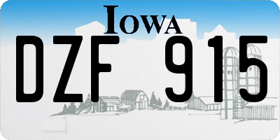 IA license plate DZF915