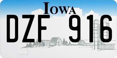 IA license plate DZF916