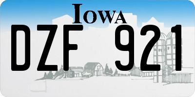 IA license plate DZF921