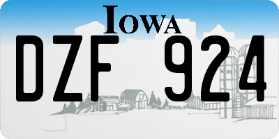 IA license plate DZF924