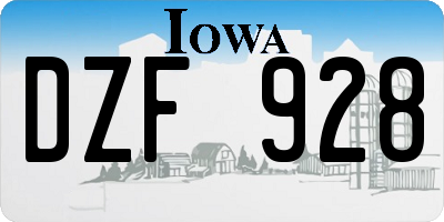 IA license plate DZF928
