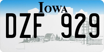 IA license plate DZF929