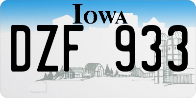 IA license plate DZF933