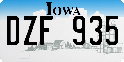 IA license plate DZF935