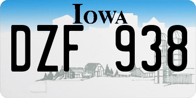 IA license plate DZF938