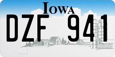 IA license plate DZF941