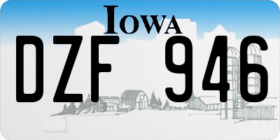 IA license plate DZF946