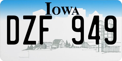 IA license plate DZF949