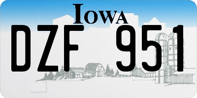 IA license plate DZF951