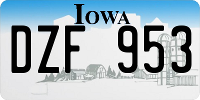 IA license plate DZF953