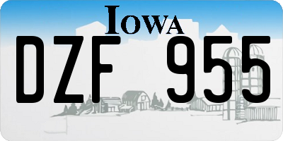 IA license plate DZF955