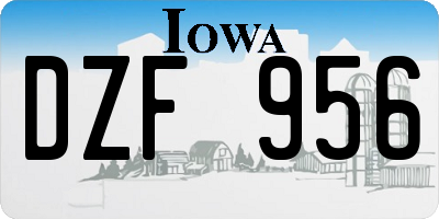 IA license plate DZF956
