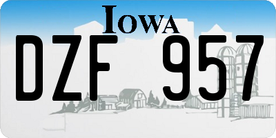 IA license plate DZF957