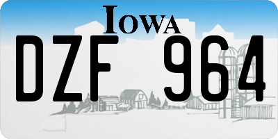 IA license plate DZF964
