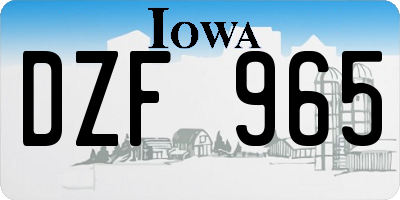 IA license plate DZF965