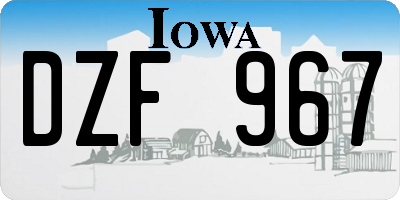 IA license plate DZF967