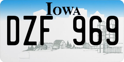 IA license plate DZF969