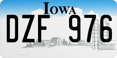 IA license plate DZF976