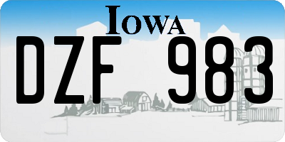 IA license plate DZF983