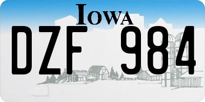 IA license plate DZF984