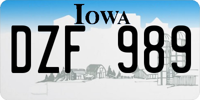 IA license plate DZF989