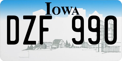 IA license plate DZF990