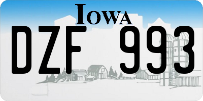 IA license plate DZF993