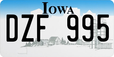 IA license plate DZF995
