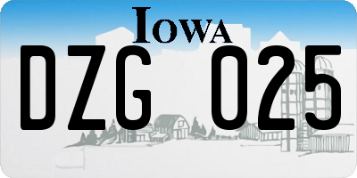 IA license plate DZG025