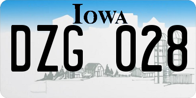 IA license plate DZG028