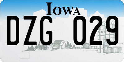 IA license plate DZG029