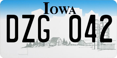 IA license plate DZG042