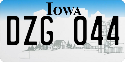 IA license plate DZG044