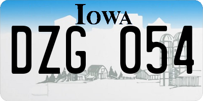 IA license plate DZG054