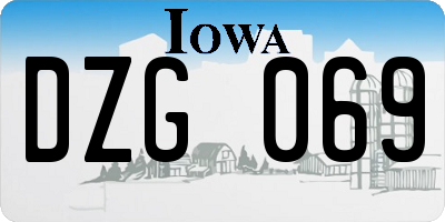 IA license plate DZG069