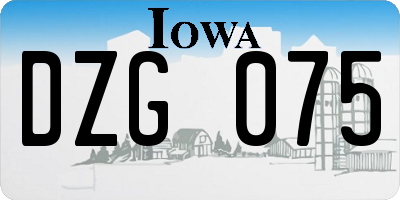 IA license plate DZG075