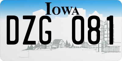 IA license plate DZG081