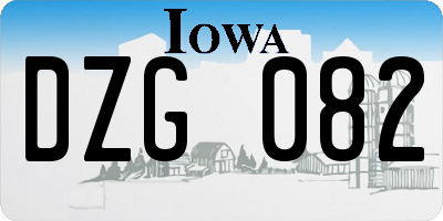 IA license plate DZG082