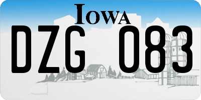 IA license plate DZG083