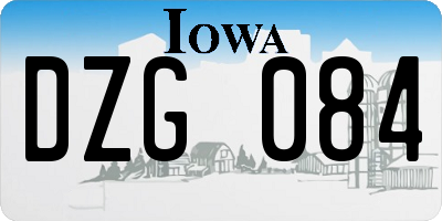 IA license plate DZG084