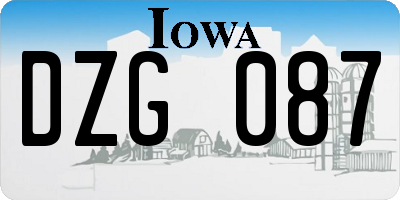 IA license plate DZG087