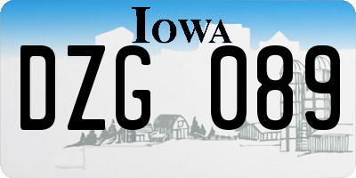 IA license plate DZG089