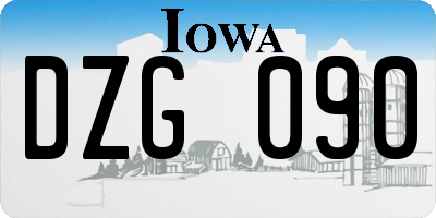 IA license plate DZG090