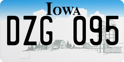 IA license plate DZG095