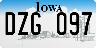 IA license plate DZG097