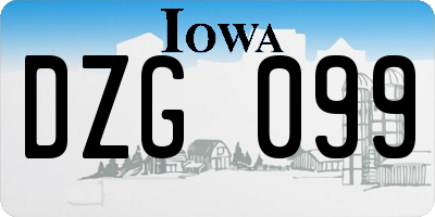 IA license plate DZG099