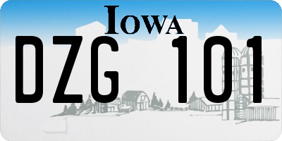 IA license plate DZG101